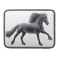 Proud Friesian Horse Rickshaw Flap Sleeve Macbook Pro Sleeve