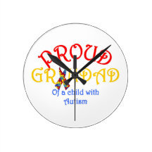 Proud Grandad of a Child with Autism Wall Clock