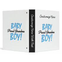 Proud Grandma Baby Boy Gifts 3 Ring Binders