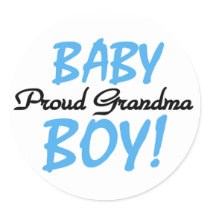 Proud Grandma Baby Boy T shirts and Gifts Round Sticker