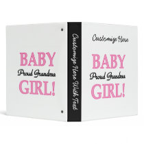 Proud Grandma Baby Girl Gifts Binders