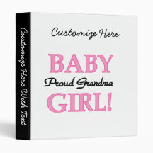 Proud Grandma Baby Girl Gifts Binders