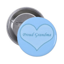 Proud Grandma Button, Blue