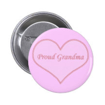 Proud Grandma Button, Pink