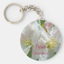 Proud Grandma! keychain gifts Apple Tree Blossoms
