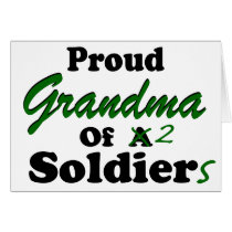 Proud Grandma Of 2 Soldiers Greeting Card