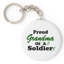 Proud Grandma Of 2 Soldiers Keychains