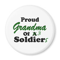 Proud Grandma Of 3 Soldiers Fridge Magnet