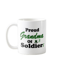 Proud Grandma Of 3 Soldiers Mugs