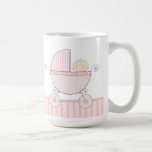 Proud Grandma of Twin Girls Baby Pink Carriage Mug