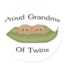 Proud Grandma Of Twins Round Sticker