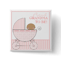 Proud Grandma to Be Ethnic Baby Girl Pink Carriage