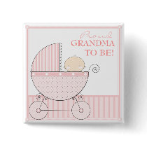 Proud Grandma to Be Sweet Baby Girl Pink Carriage
