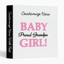 Proud Grandpa Baby Girl Gifts Binder