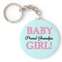 Proud Grandpa Baby Girl T-shirts and Gifts Key Chains