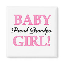 Proud Grandpa Baby Girl T-shirts and Gifts Refrigerator Magnet