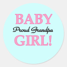 Proud Grandpa Baby Girl T-shirts and Gifts Sticker