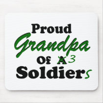 Proud Grandpa Of 3 Soldiers Mousepads