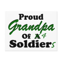 Proud Grandpa Of 4 Soldiers Postcards