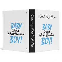 Proud Great Grandma Baby Boy Gifts Vinyl Binders