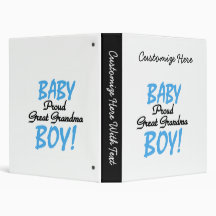 Proud Great Grandma Baby Boy Gifts Vinyl Binders