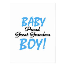 Proud Great Grandma Baby Boy Tshirts and Gifts Post Cards