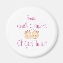 Proud Great Grandma Of Girl Twins Fridge Magnet