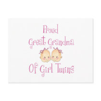Proud Great Grandma Of Girl Twins postcards by Scrappintwins Proud Great Grandma Of Girl Twins postcards