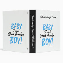Proud Great Grandpa Baby Boy Gifts 3 Ring Binder