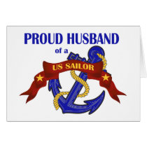Proud Husband of a US Sailor cards