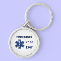 Proud Husband Of An EMT keychains