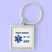 Proud Husband Of An EMT keychains