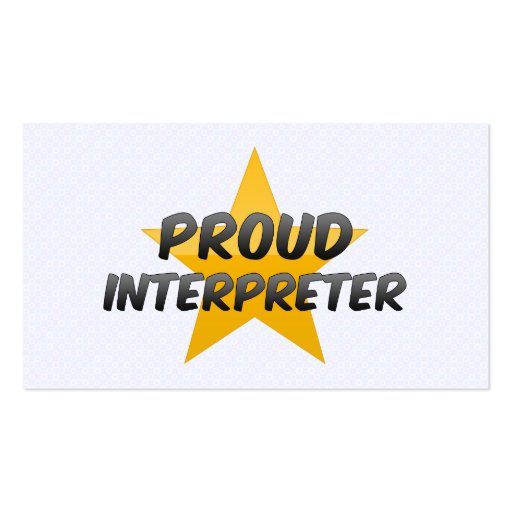 Proud Interpreter Business Card Templates (back side)