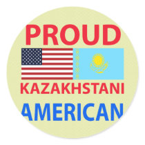 Proud Kazakhstani American Round Sticker