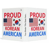 Proud Korean American 3 Ring Binder