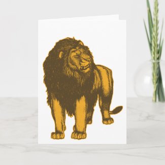 Proud Lion Greeting Card card