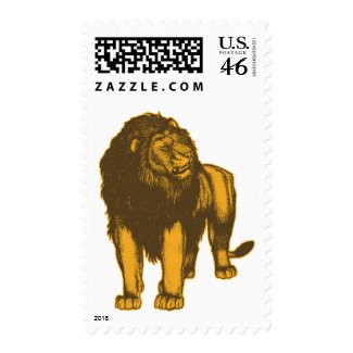 Proud Lion Postage Stamp stamp