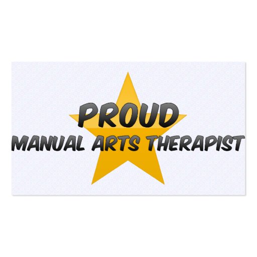 Proud Manual Arts Therapist Business Card Template (back side)
