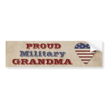 Proud Military Grandma With Patriotic Heart Bumper Sticker