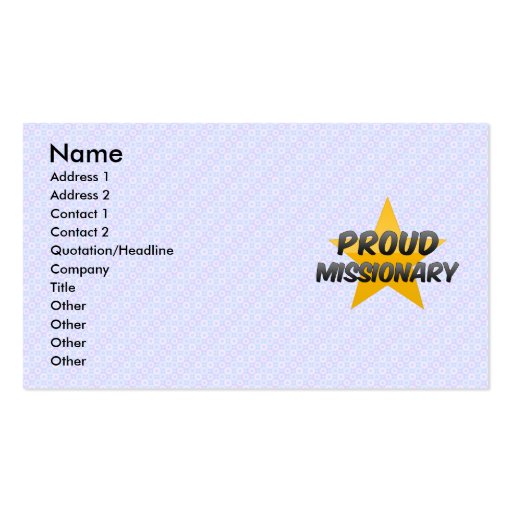 Proud Missionary Business Card Templates