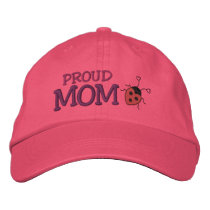 Proud Mom Ladybug embroidered hats