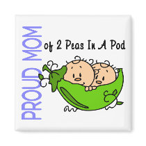 Proud Mom Of 2 Peas In A Pod (Boys) magnets