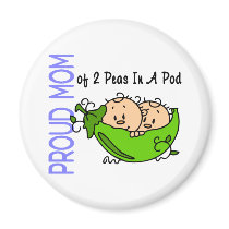 Proud Mom Of 2 Peas In A Pod (Boys) magnets