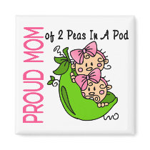 Proud Mom Of 2 Peas In A Pod (Girls) magnets