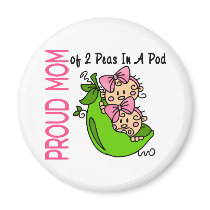 Proud Mom Of 2 Peas In A Pod (Girls) magnets