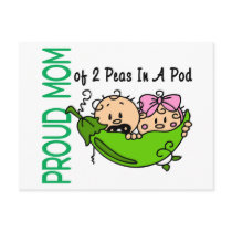 Proud Mom Of 2 Peas In A Pod VERSION 3 postcards