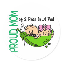 Proud Mom Of 2 Peas In A Pod VERSION 3 stickers by LifesInk Proud Mom Of 2 Peas In A Pod VERSION 3 stickers