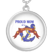 Proud Mom of a US Sailor Pendant necklace