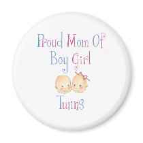 Proud Mom Of Boy Girl Twins magnets by Scrappintwins Proud Mom Of Boy Girl Twins magnets