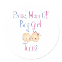 Proud Mom Of Boy Girl Twins Stickers